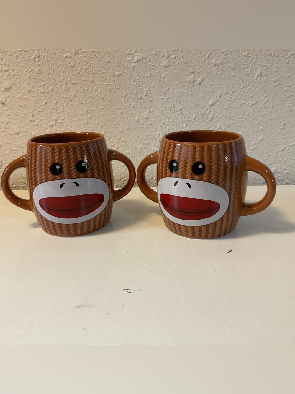 Gallerie: Double Handle Monkey Mugs Set of two No chips or cracks